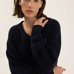 The V Fave in Cotton Cashmere in Navy