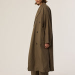 The Linen Baggy Trench Coat in Khaki
