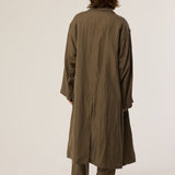 The Linen Baggy Trench Coat in Khaki