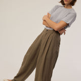The Big Pleat Trouser in Khaki