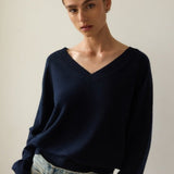 The V Fave Cashmere Sweater in Dark Navy