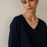 The V Fave Cashmere Sweater in Dark Navy