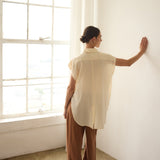 The Reiki Sleeveless Shirt in Cornsilk