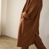 The Linen Baggy Trench Coat in Camel