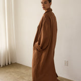 The Linen Baggy Trench Coat in Camel