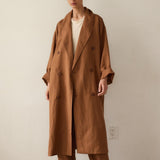 The Linen Baggy Trench Coat in Camel