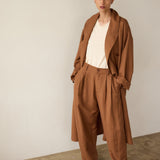 The Linen Baggy Trench Coat in Camel