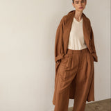 The Linen Baggy Trench Coat in Camel