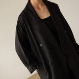 The Linen Baggy Trench Coat in Black