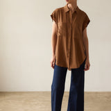 The Reiki Sleeveless Shirt in Clay