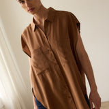 The Reiki Sleeveless Shirt in Clay