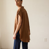 The Reiki Sleeveless Shirt in Clay