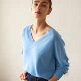 The V Fave Cashmere Sweater in Baby Blue