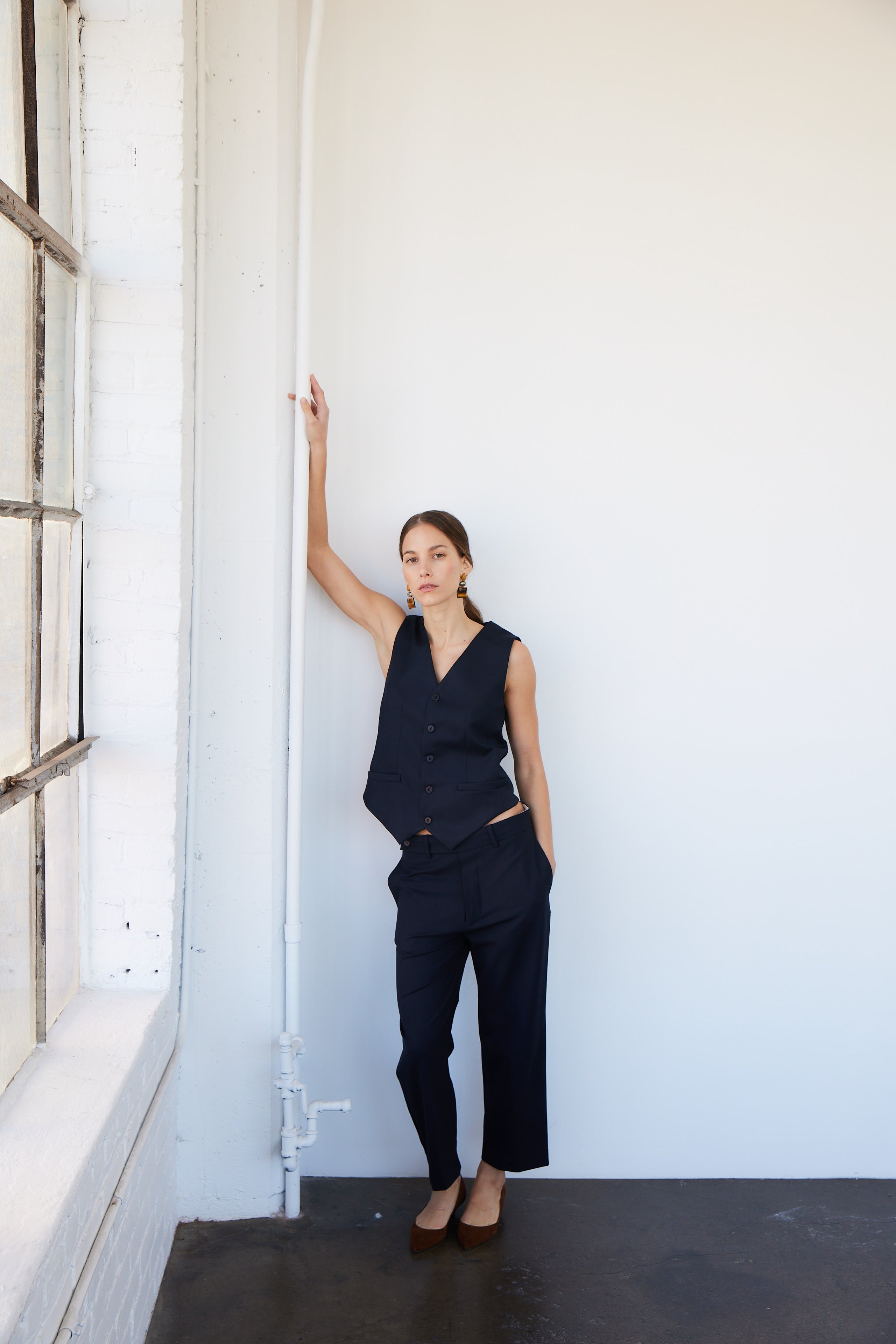 The Waist Tape Trouser in Dark Navy - Jamie Haller