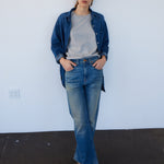 The Kenickie in Distressed Indigo. On body front - Jamie Haller