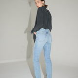 The Slim Stovepipe Jean in Spring Indigo