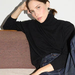 The Primm Sweater in Black. On body front - Jamie Haller