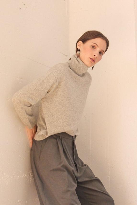 The Primm Sweater in Oxford. On body front side - Jamie Haller