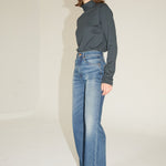 The Wide A Leg in Wilde Indigo. On body front - Jamie Haller