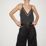 The Deep V Cami in Dark Grey