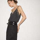 The Deep V Cami in Dark Grey