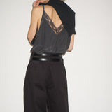 The Deep V Cami in Dark Grey