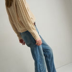 The Cable V Fave in Creme