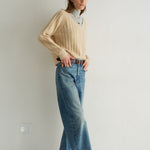 The Cable V Fave in Creme