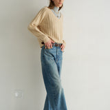 The Cable V Fave in Creme