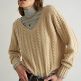 The Cable V Fave in Creme