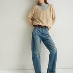 The Cable V Fave in Creme