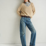 The Cable V Fave in Creme