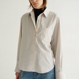 The Weekend Shirt in Tan Stripe