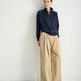 The Triple Pleat Pant in Tan