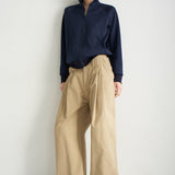 The Triple Pleat Pant in Tan