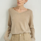 The V Fave Cashmere Sweater in Oatmeal