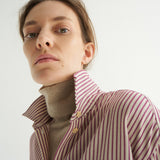 The Stripe Essential Shirt in Burgundy Natural