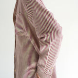 The Stripe Essential Shirt in Burgundy Natural