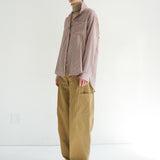 The Stripe Essential Shirt in Burgundy Natural