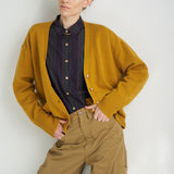 The Welt Pocket Cashmere Cardigan in Gold