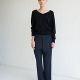 The Waist Tape Trouser in Dark Navy