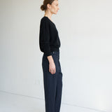 The Waist Tape Trouser in Dark Navy