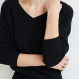 The V Fave Sweater in Black