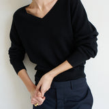 The V Fave Sweater in Black