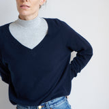 The V Fave Cashmere Sweater in Navy