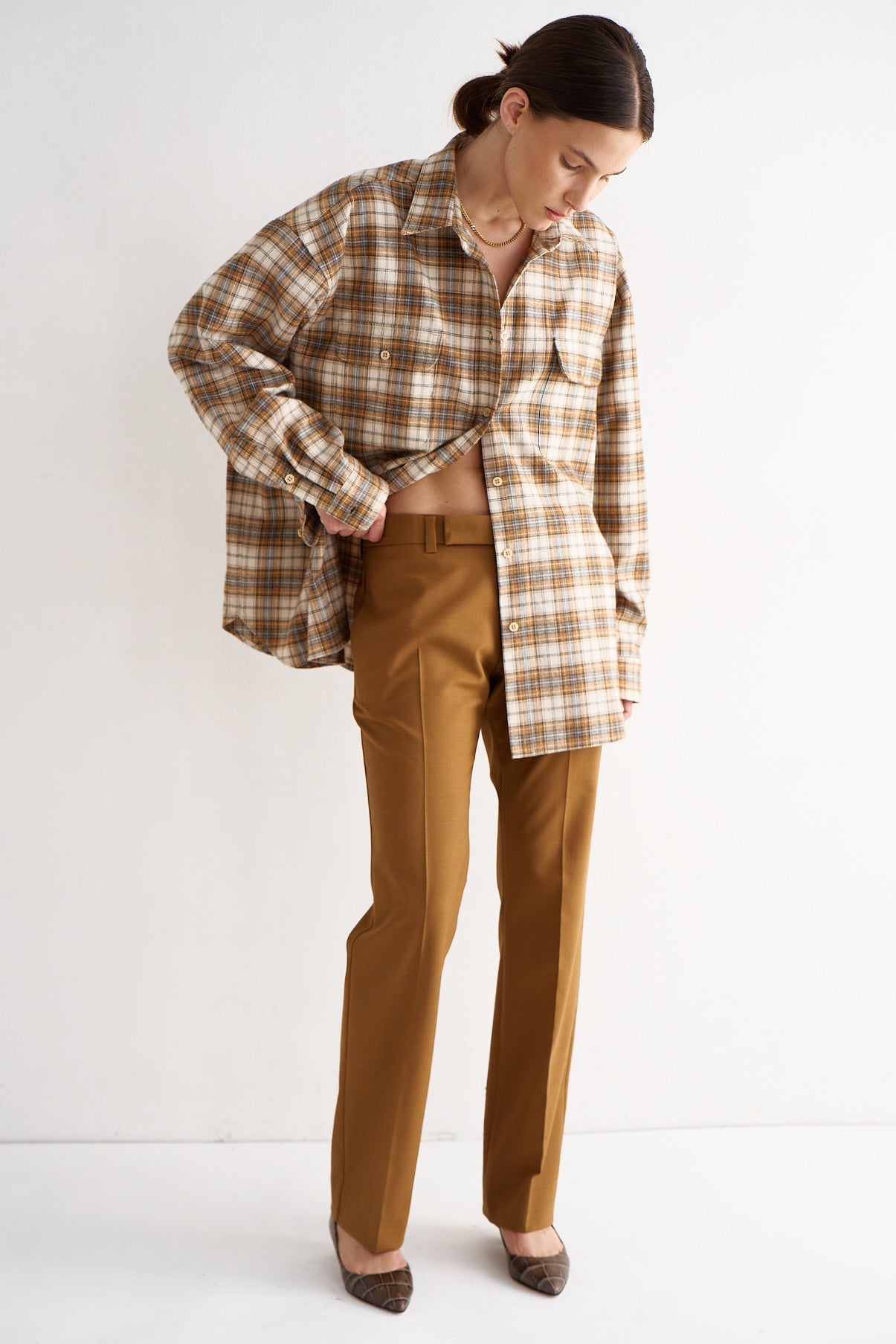 The Big Shirt in Gold Plaid