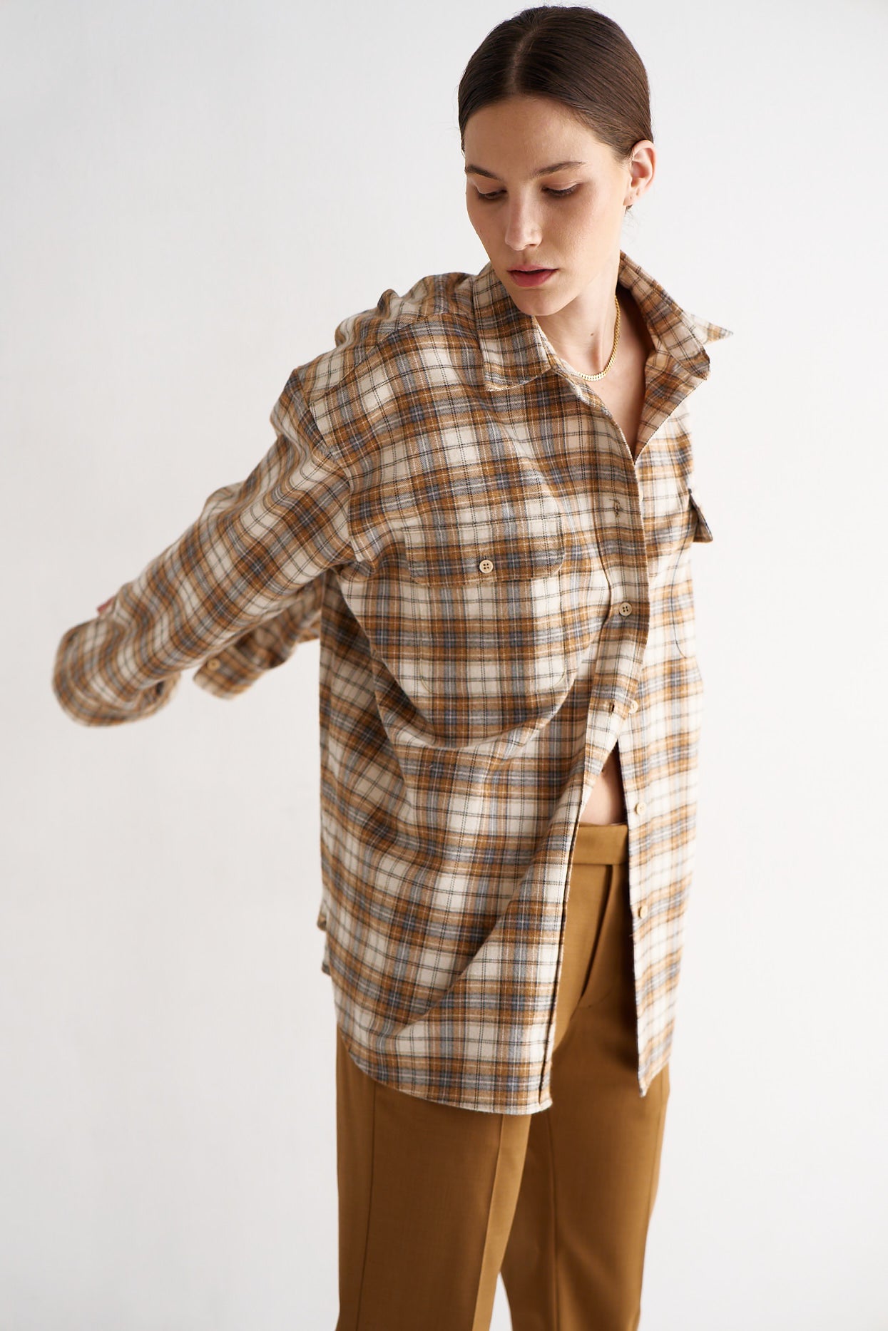 The Big Shirt in Gold Plaid