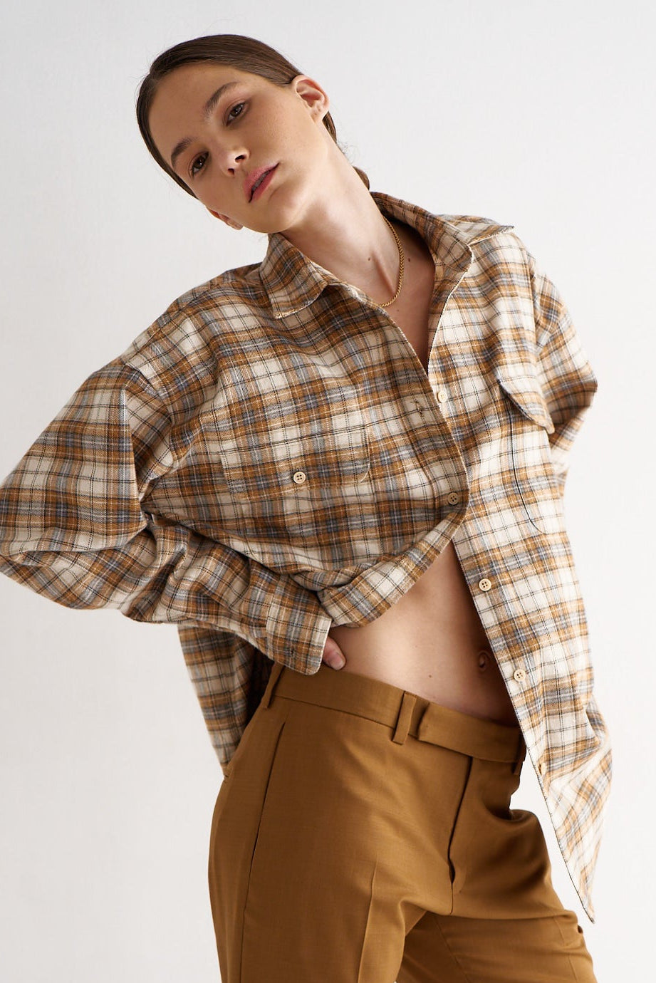 The Big Shirt in Gold Plaid