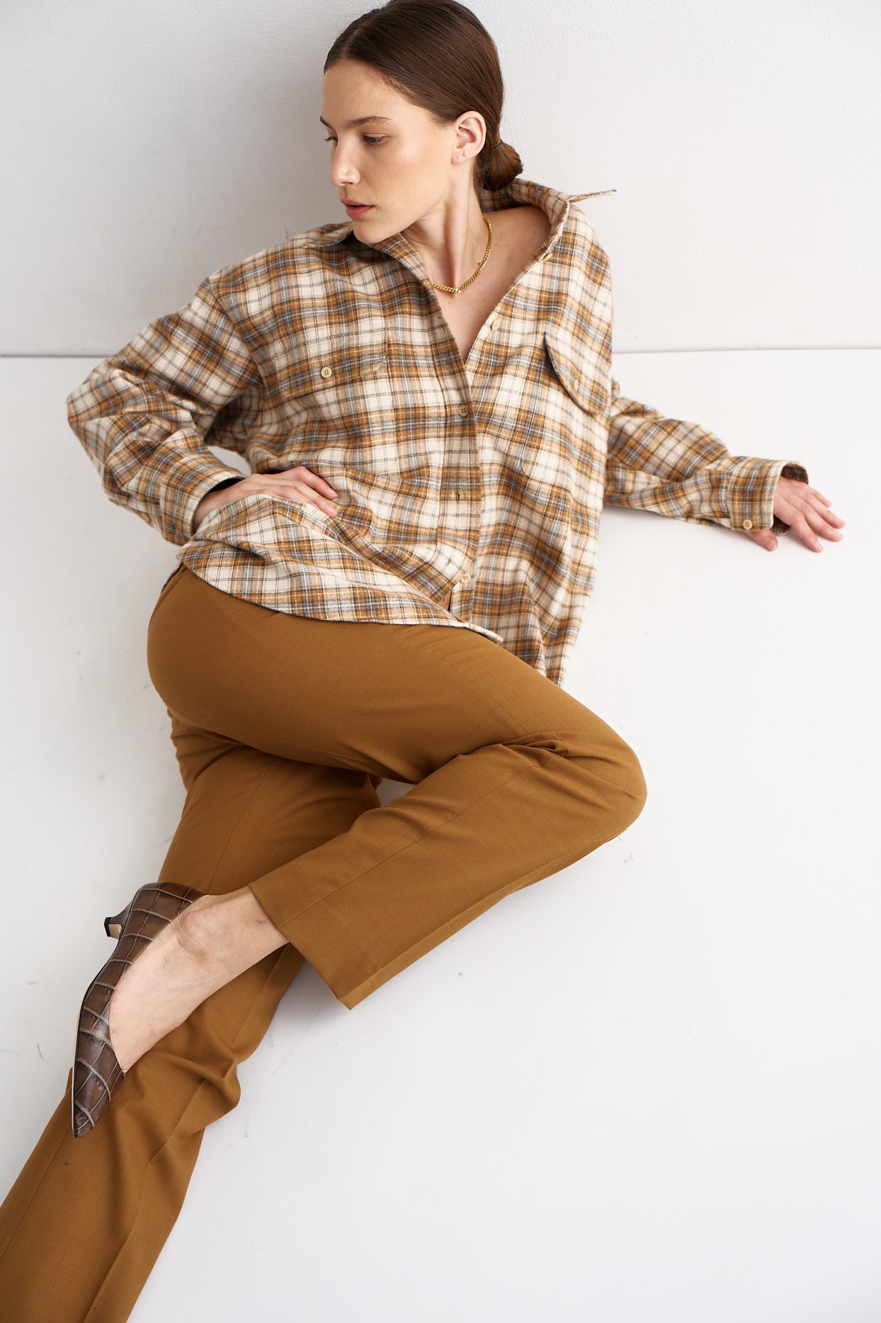 The Big Shirt in Gold Plaid