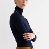 The Rib Turtleneck in Navy